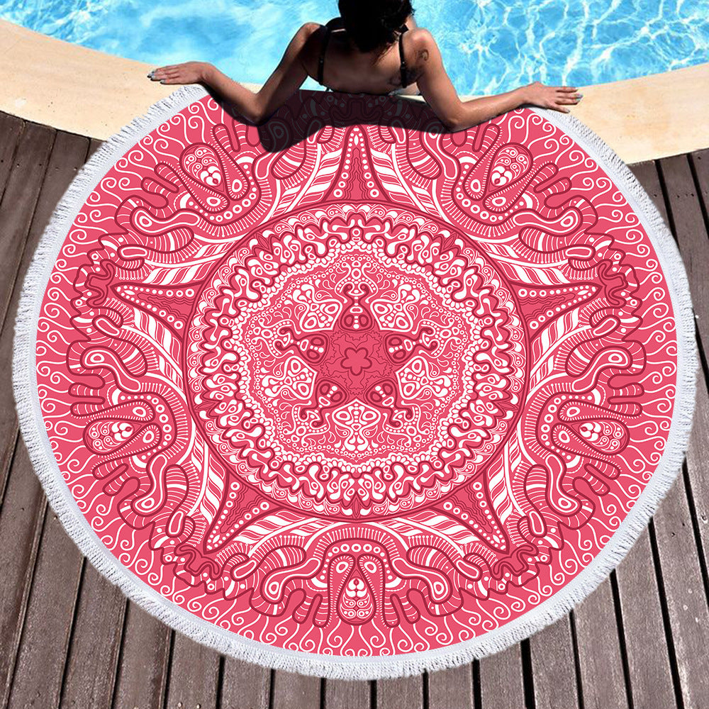 Microfiber Round Printed Beach Towel