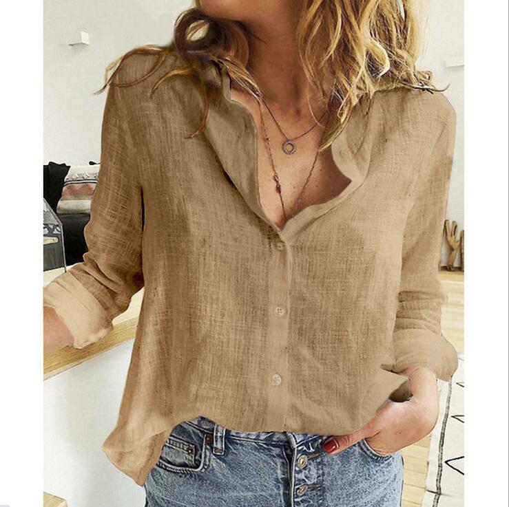 Casual Loose Long-sleeved Linen Shirt