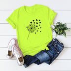 Dandelion Printed Cotton Short-sleeved T-shirt