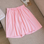 Cotton And Linen Loose Shorts