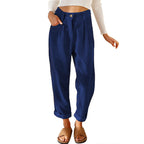 Baggy Corduroy Straight Pants Oversized Elegant