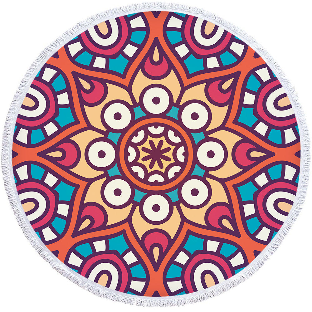 Microfiber Round Printed Beach Towel
