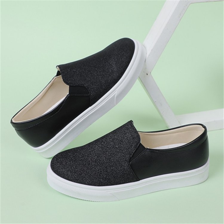 Round Toe Flat Shoes With Sequined Loafers