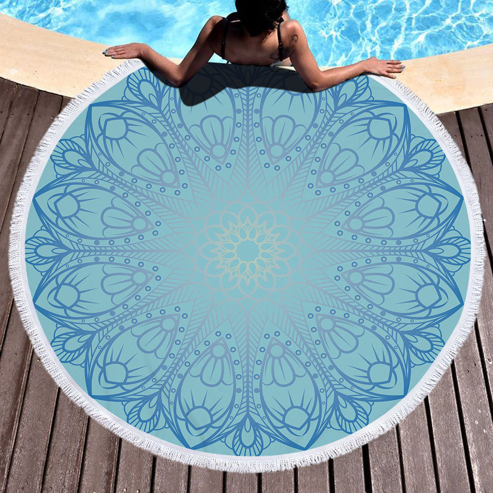 Microfiber Round Printed Beach Towel