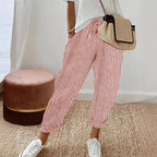 Summer Stripes Casual Pants Loose Elastic Waist