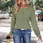 Green Button Jacquard Sweater