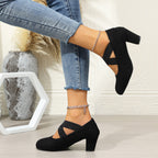 Arrival French-style Elegant Chunky-heel Large-size Pumps