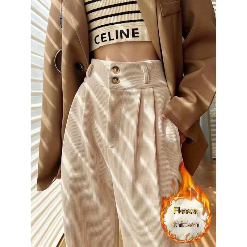 Chenille Fleece Wide-leg Pants