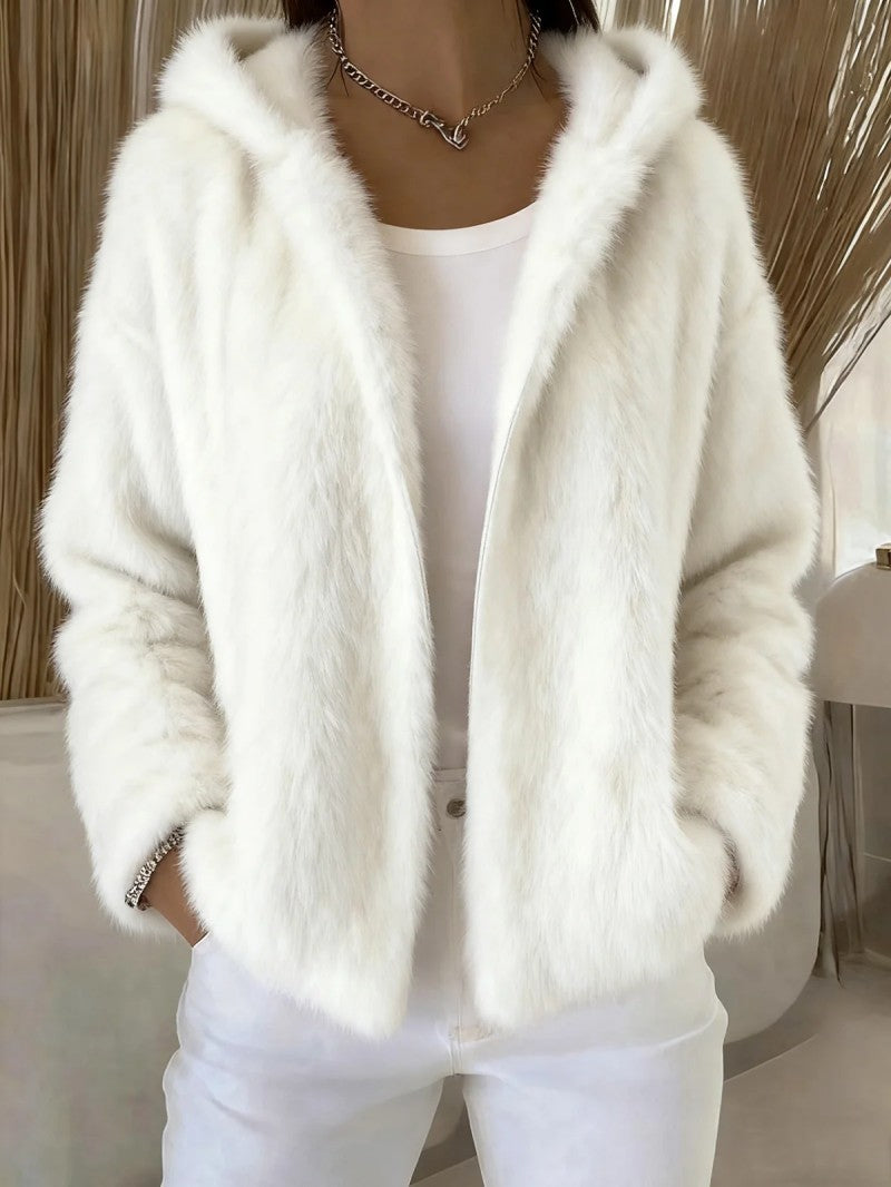 Fall Winter Hooded Casual Zip Coat