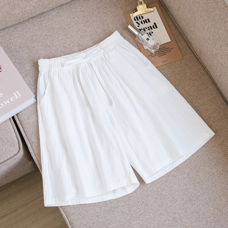 Cotton And Linen Loose Shorts