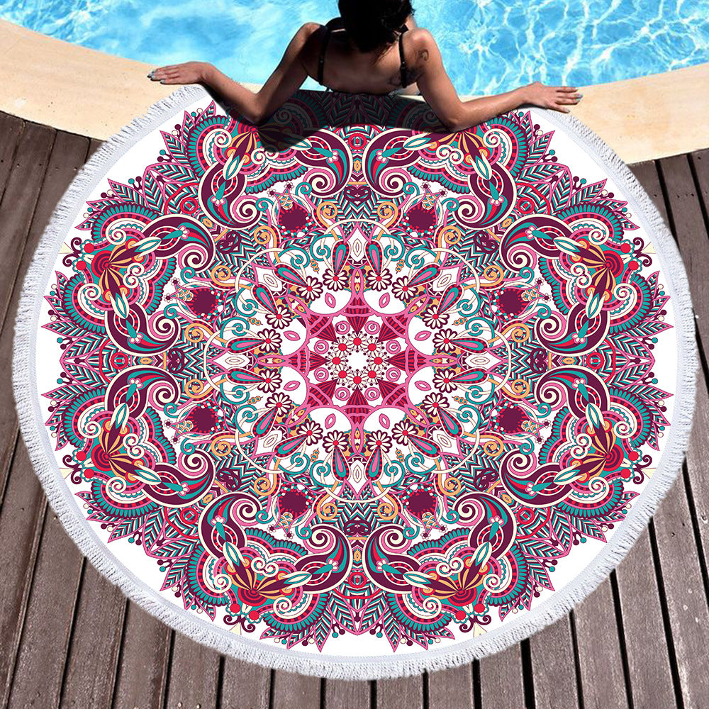 Microfiber Round Printed Beach Towel