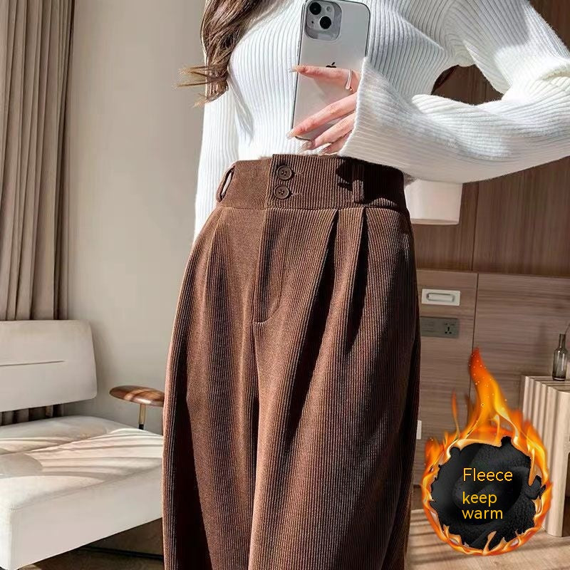 Chenille Fleece Wide-leg Pants