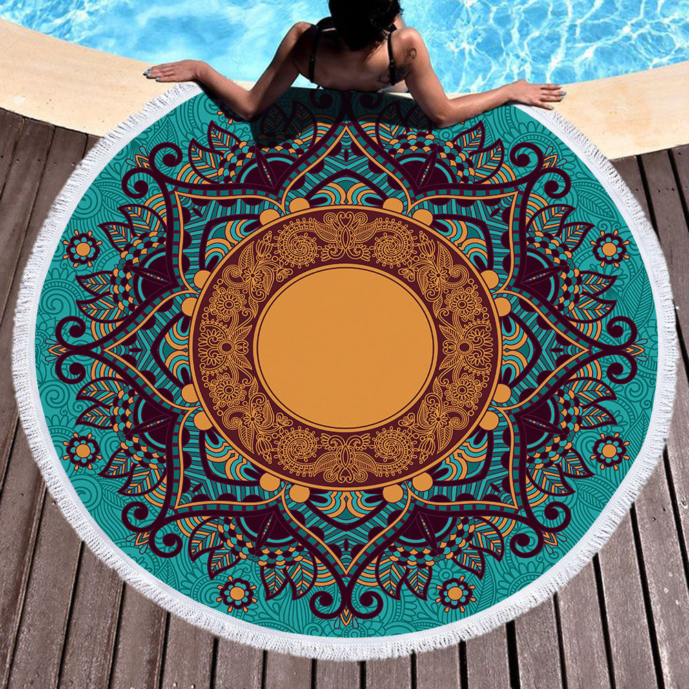Microfiber Round Printed Beach Towel