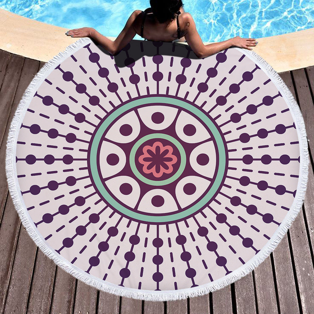 Microfiber Round Printed Beach Towel