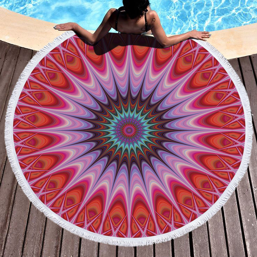 Microfiber Round Printed Beach Towel