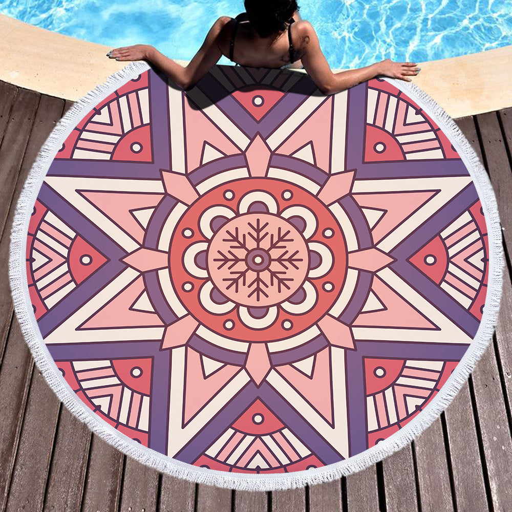 Microfiber Round Printed Beach Towel