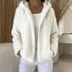Fall Winter Hooded Casual Zip Coat