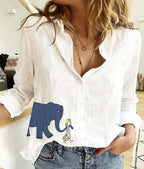 Casual Loose Long-sleeved Linen Shirt