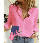 Casual Loose Long-sleeved Linen Shirt