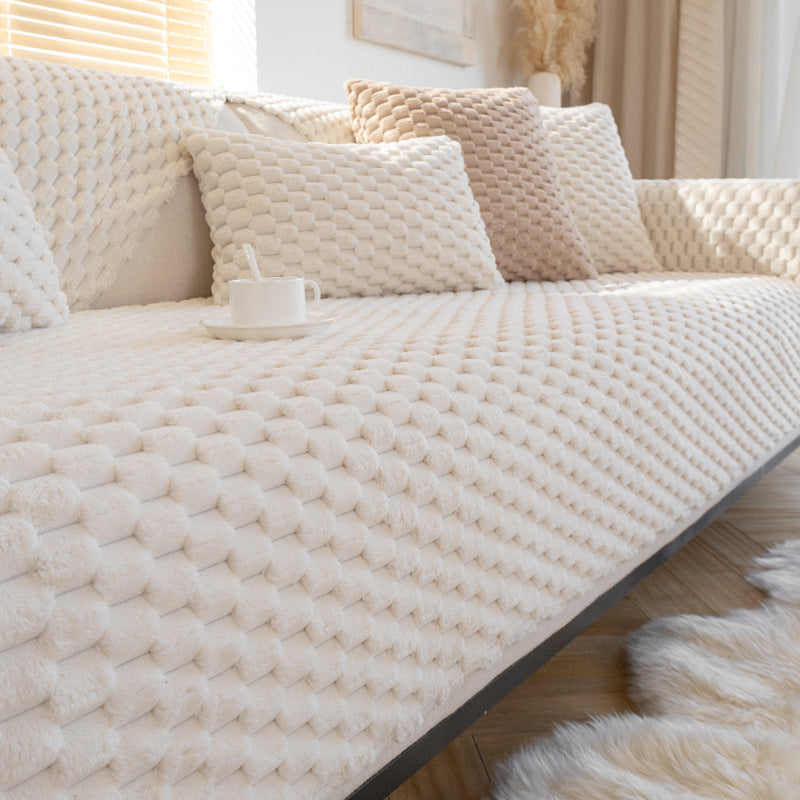 Beige Sofa Cover Cloth Winter